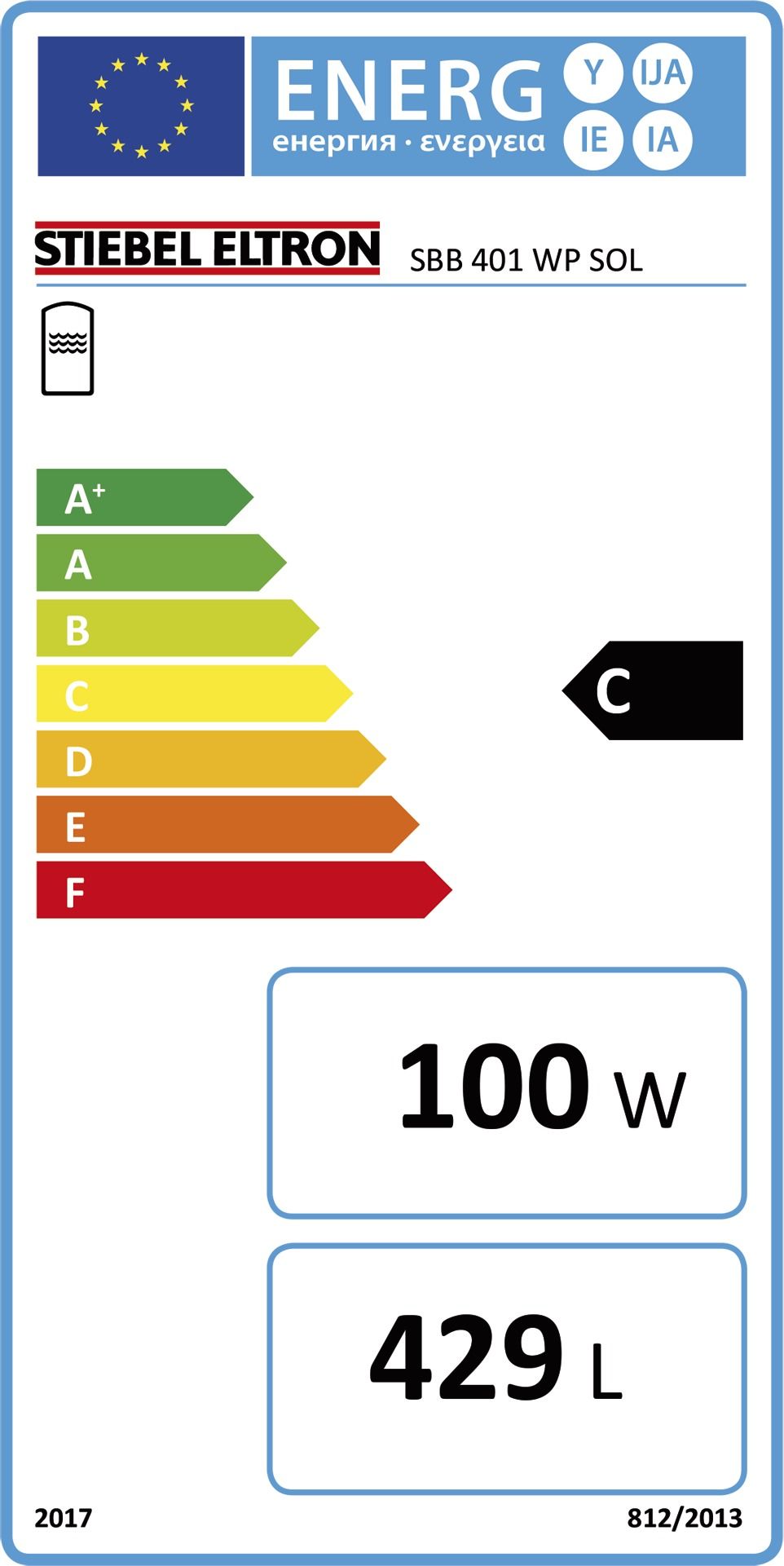 Solar-Warmwasserspeicher 395l H1875mm Ø750mm