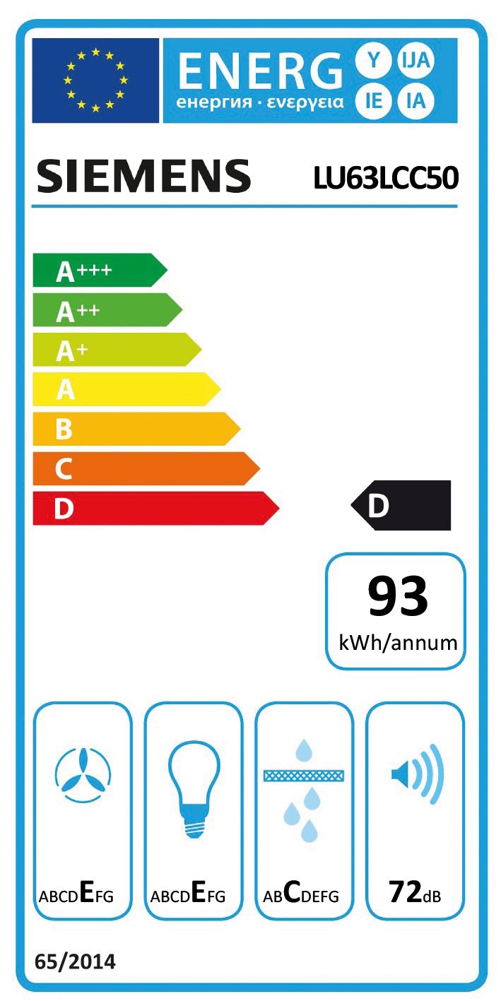 Dunstabzugshaube UB 600mm edst D 72dB Unterbaugerät 350cbm/h Ø100-120mm LED