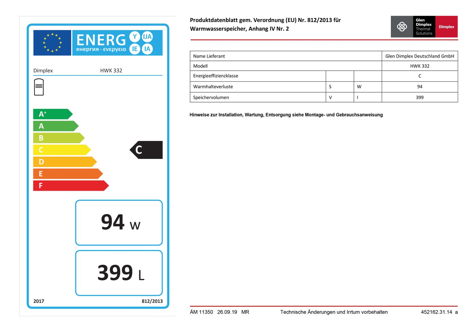 Warmwasser-Standspeicher 300l