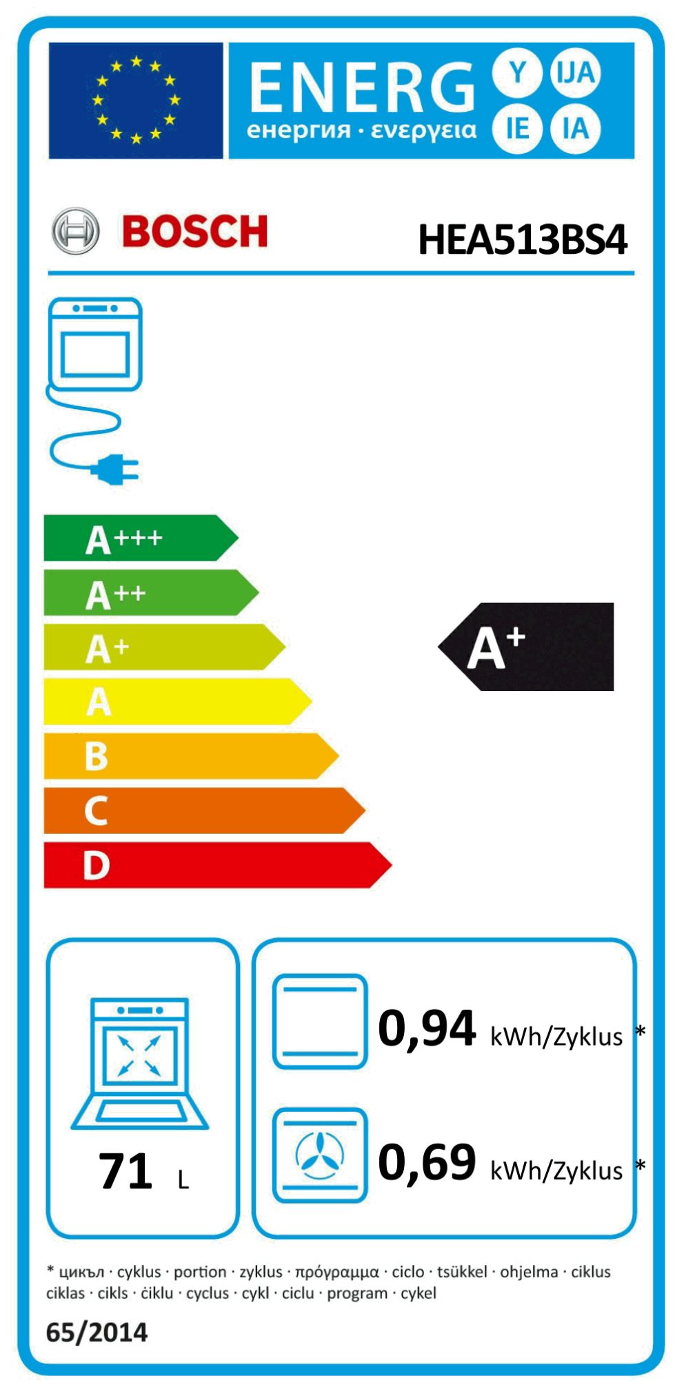 Herd-Set Indukt edst A+ Um/Heißluft HEA513BS4+NIF645CB5E Klapptür