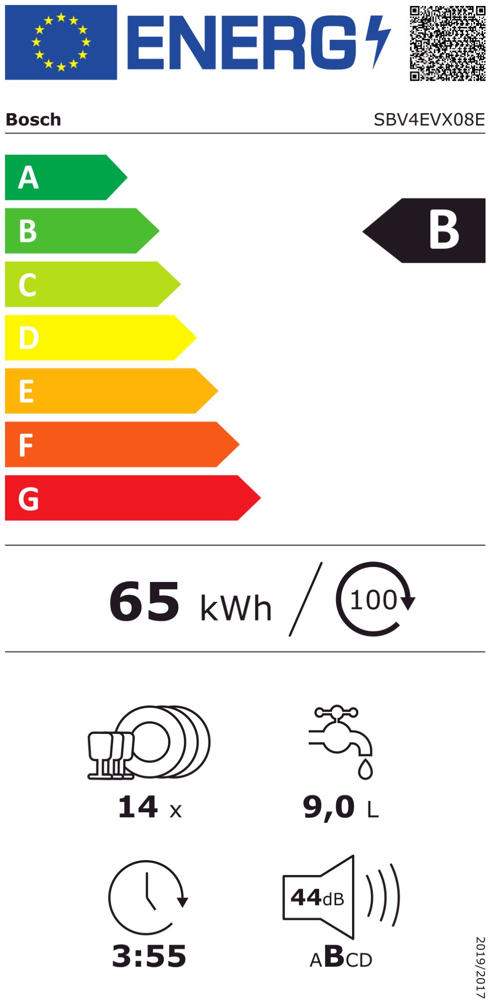 Geschirrspüler B edst vollint Dekor 44dB B598mm 6prog BestSchub 14Gedecke