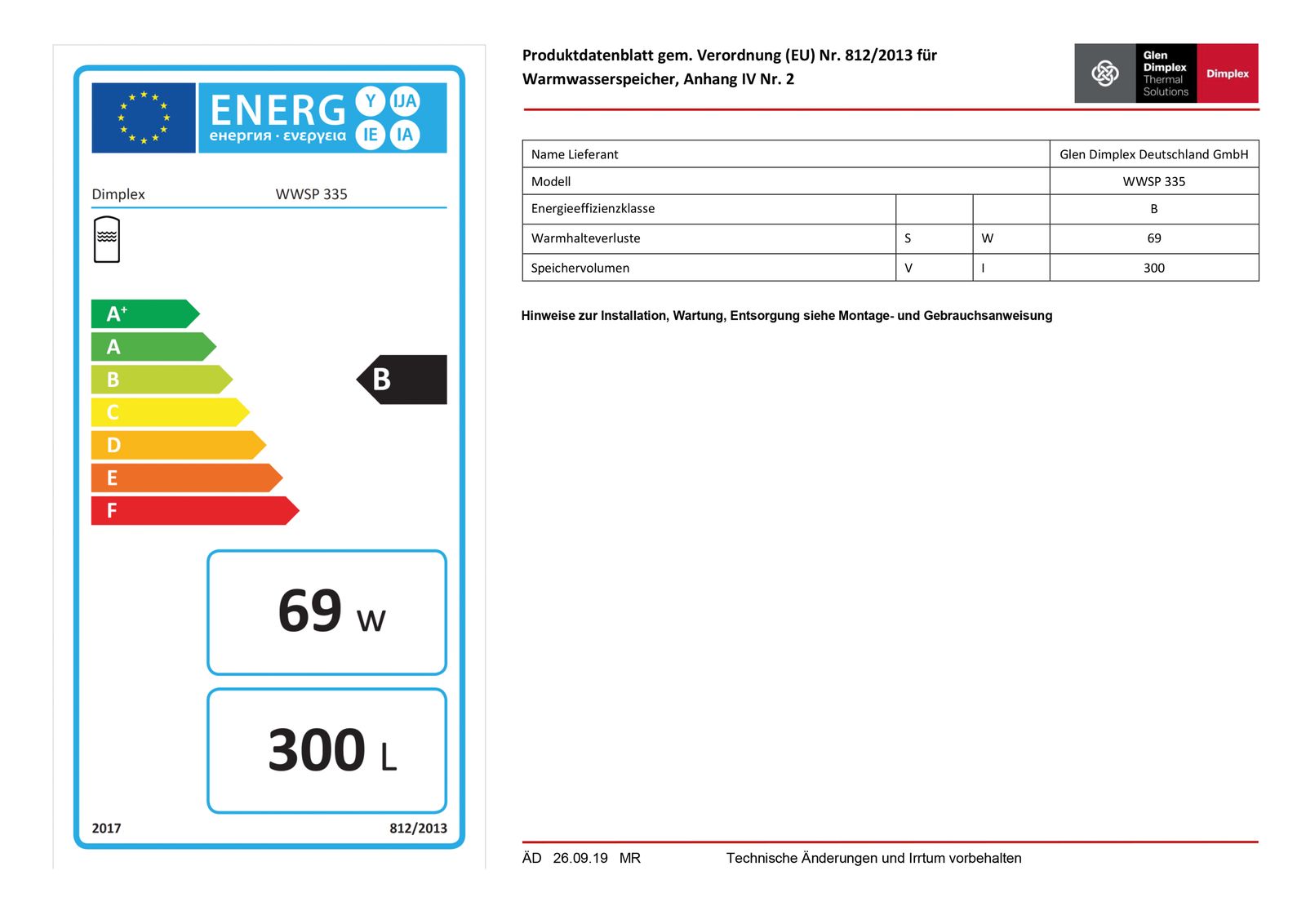 Warmwasserspeicher elt 300l B