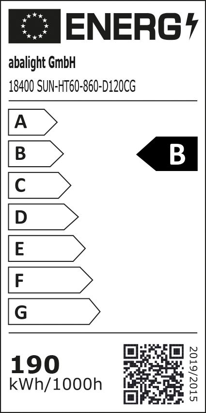 LED-Hallenleuchte 190W SUN-HT60 6000K 31900lm 1LED sym Konv Dimmung DALI IP67