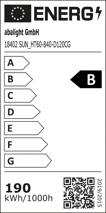 LED-Hallenleuchte 190W SUN-HT60 4000K 31900lm 1LED sym Konv Dimmung DALI IP67