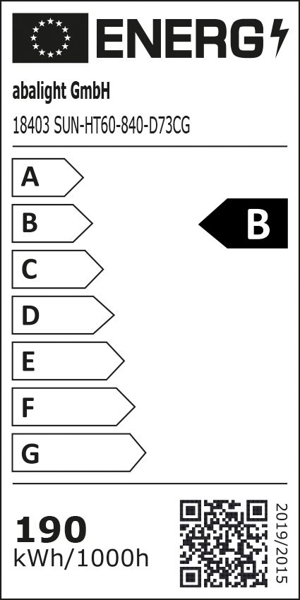 LED-Hallenleuchte 190W SUN-HT60 4000K 32400lm 1LED sym Konv Dimmung DALI IP67