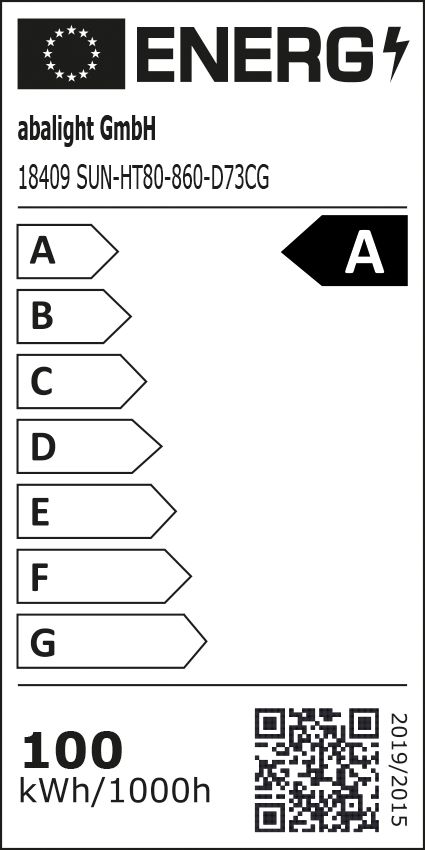LED-Hallenleuchte 100W SUN-HT80 6000K 18400lm 1LED sym Konv Dimmung DALI IP67