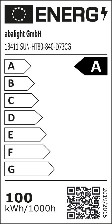 LED-Hallenleuchte 100W SUN-HT80 4000K 18400lm 1LED sym Konv Dimmung DALI IP67
