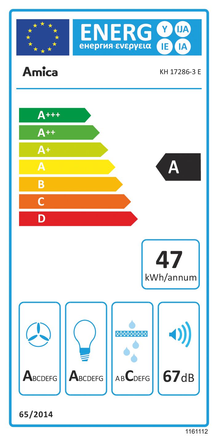 Wandesse 600mm A 70dB 650cbm/h Ø150mm LED 3st Abl/Uml