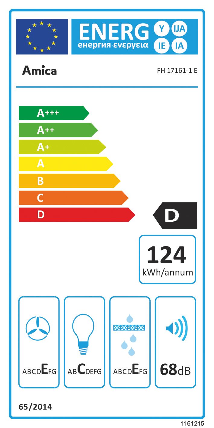 Dunstabzugshaube Flschirm 600mm edst D 68dB 429cbm/h Ø120mm LED 3st Abl/Uml