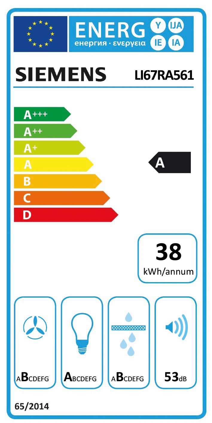 Dunstabzugshaube Flschirm 598mm edst A 53dB 392cbm/h Ø120-150mm LED 5st Abl/Uml