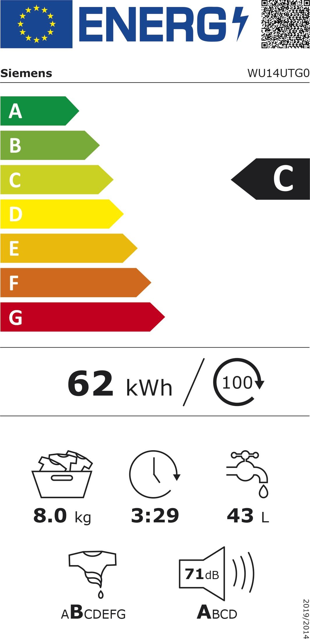 Waschautomat 8kg C Frontl 1400Upm ubf m.Display Wassersicherheitssystem
