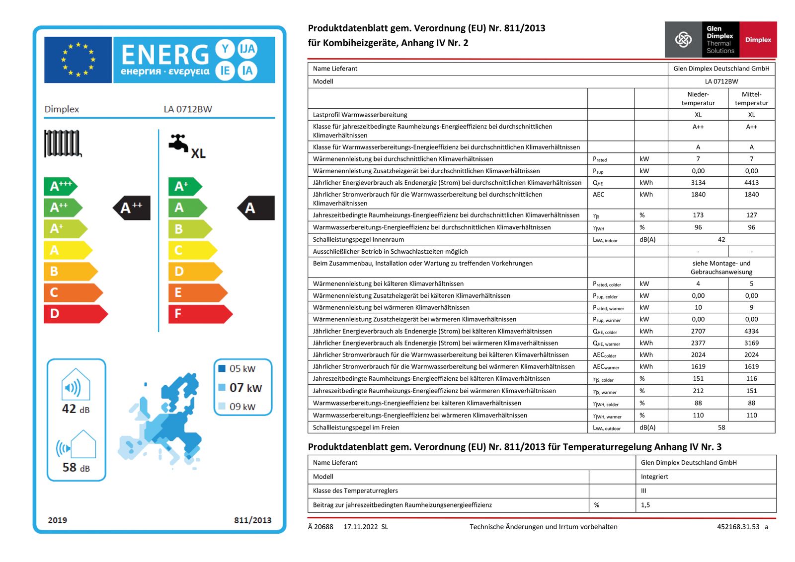 Wärmepumpe L/W Außenaufstellung 12kW Heizen, m.300l WW- u.Pufferspeicher