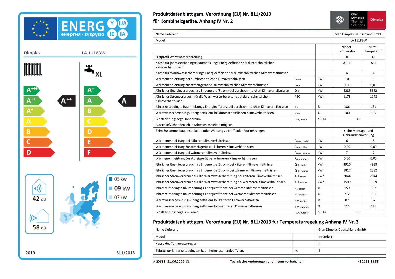 Wärmepumpe L/W Außenaufstellung 18kW Heizen, m.300l WW- u.Pufferspeicher