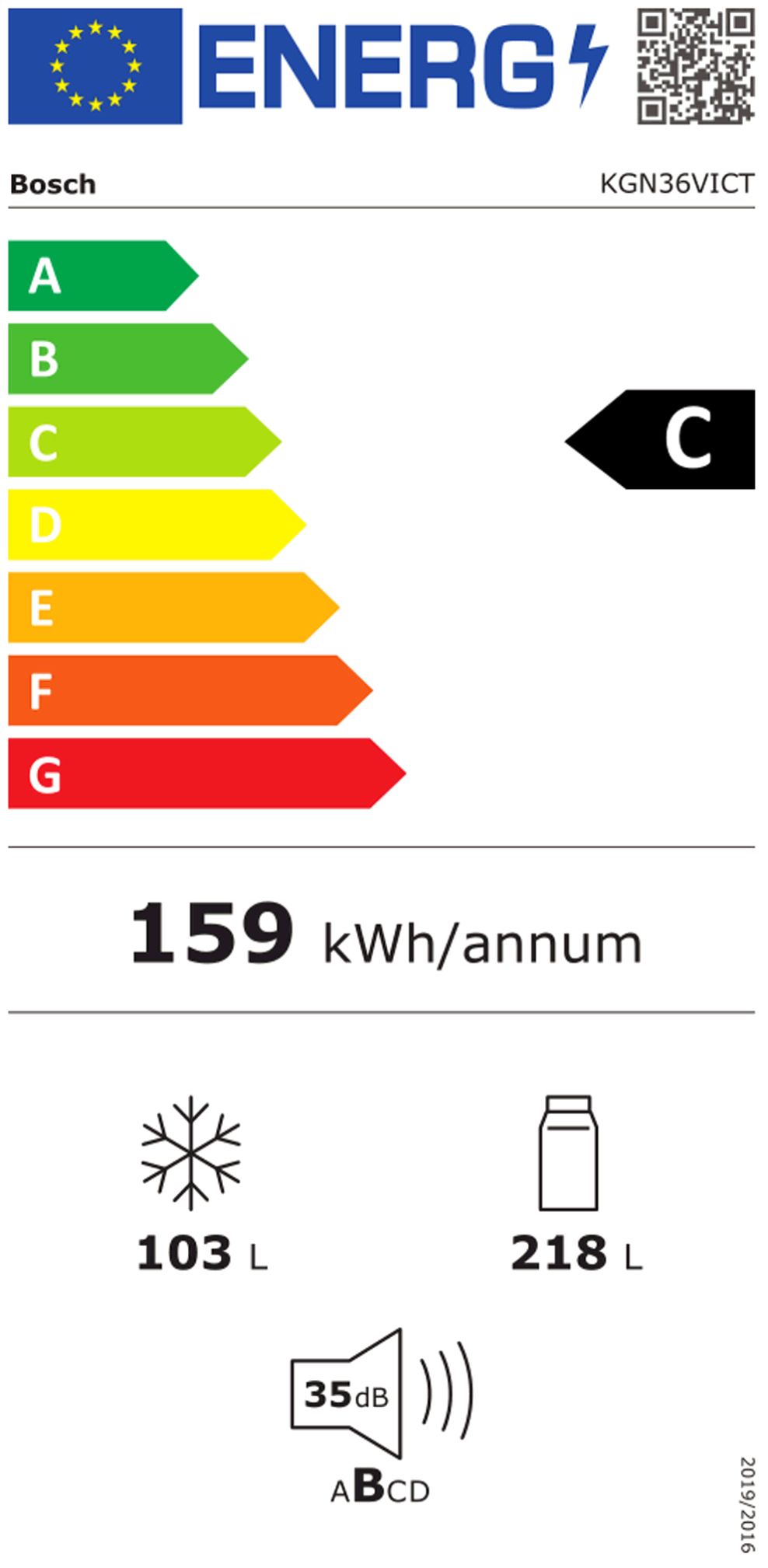 Kühl-/Gefrierkombi Stand Edst 218/103l KGN36VICT+KSZ10010 C 159kwh NoFrost
