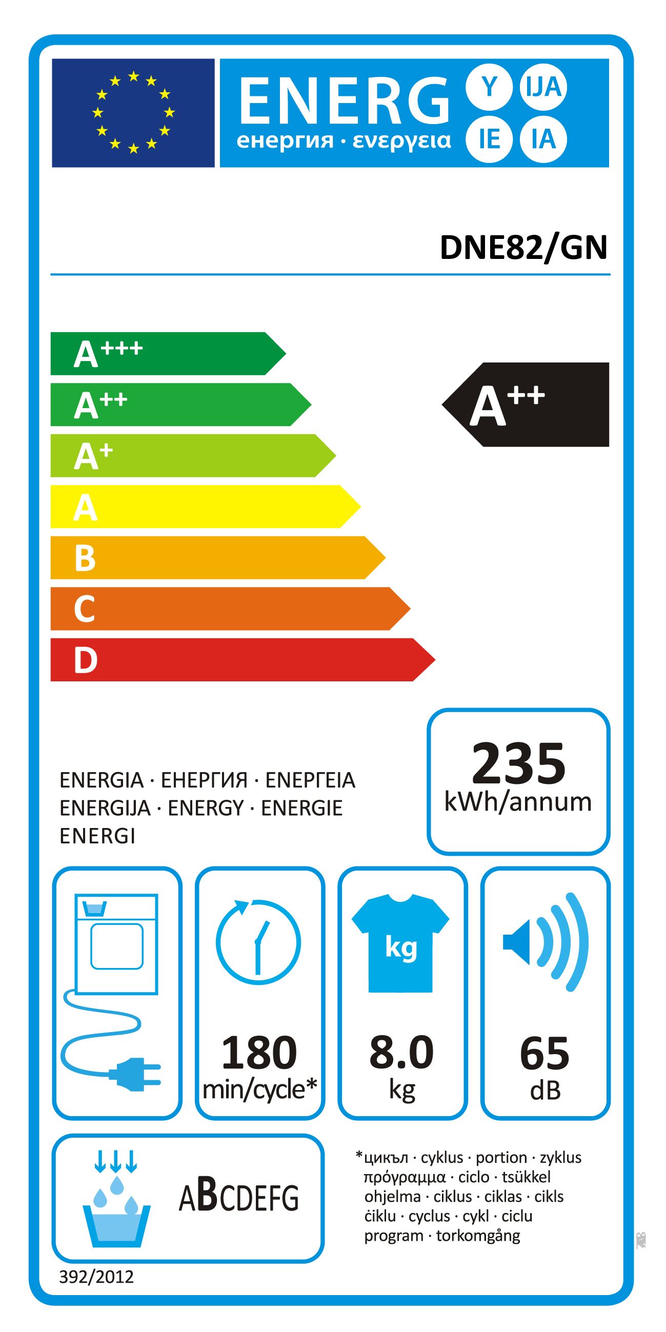 Wärmepumpentrockner 8kg ws 65dB re vorgeg.Zeitvorw Restzeit