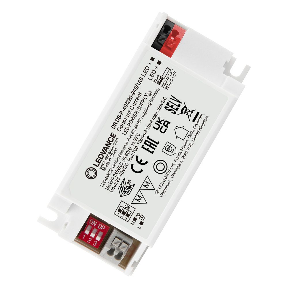 LED-Trafo 40W 700-1050mA 25-40V IP20 dyn Kstgeh 97,8x44x25,5mm