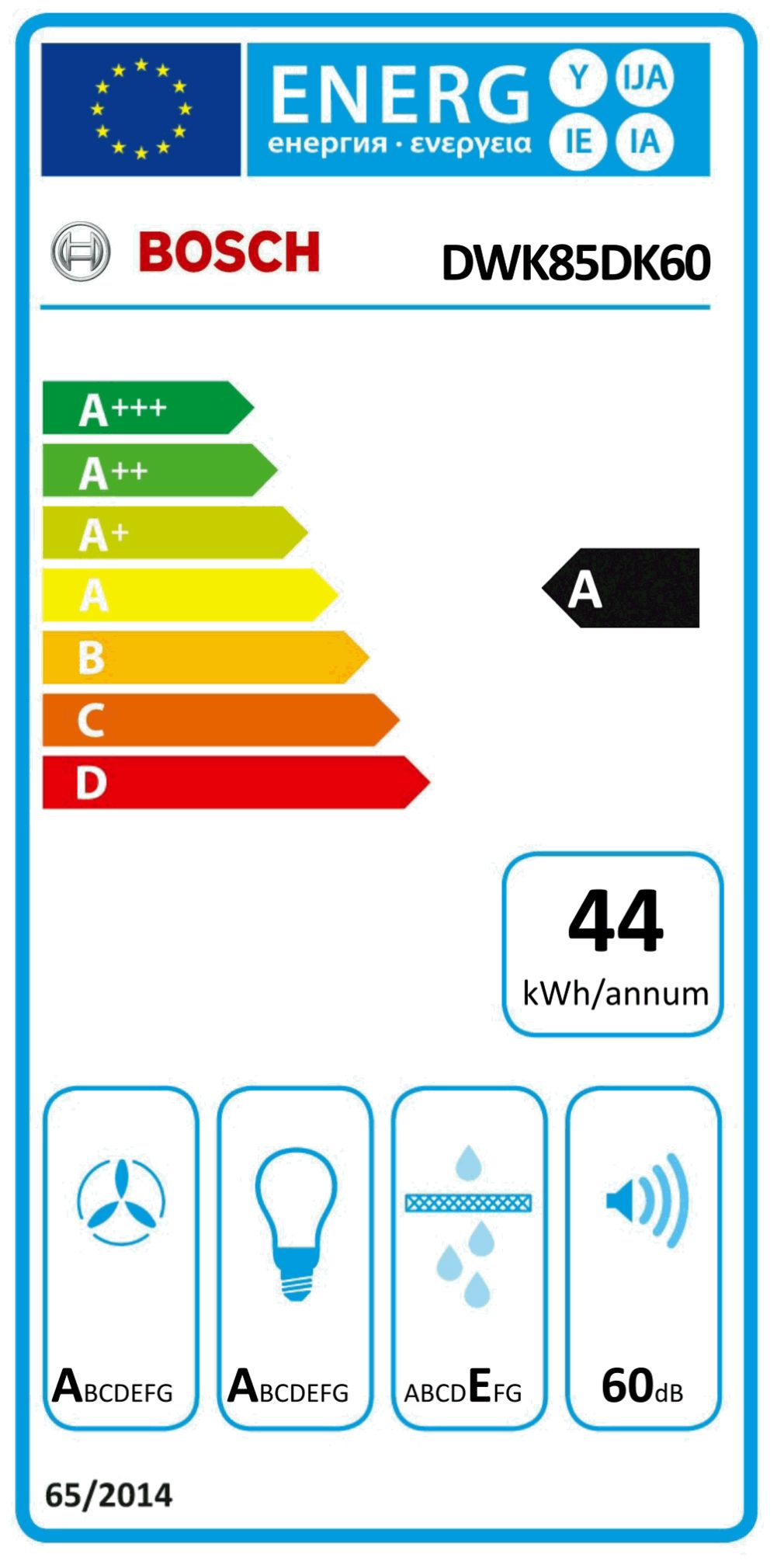 Wandesse 790mm sw A 60dB 430cbm/h Ø150mm LED 3st Uml T325mm