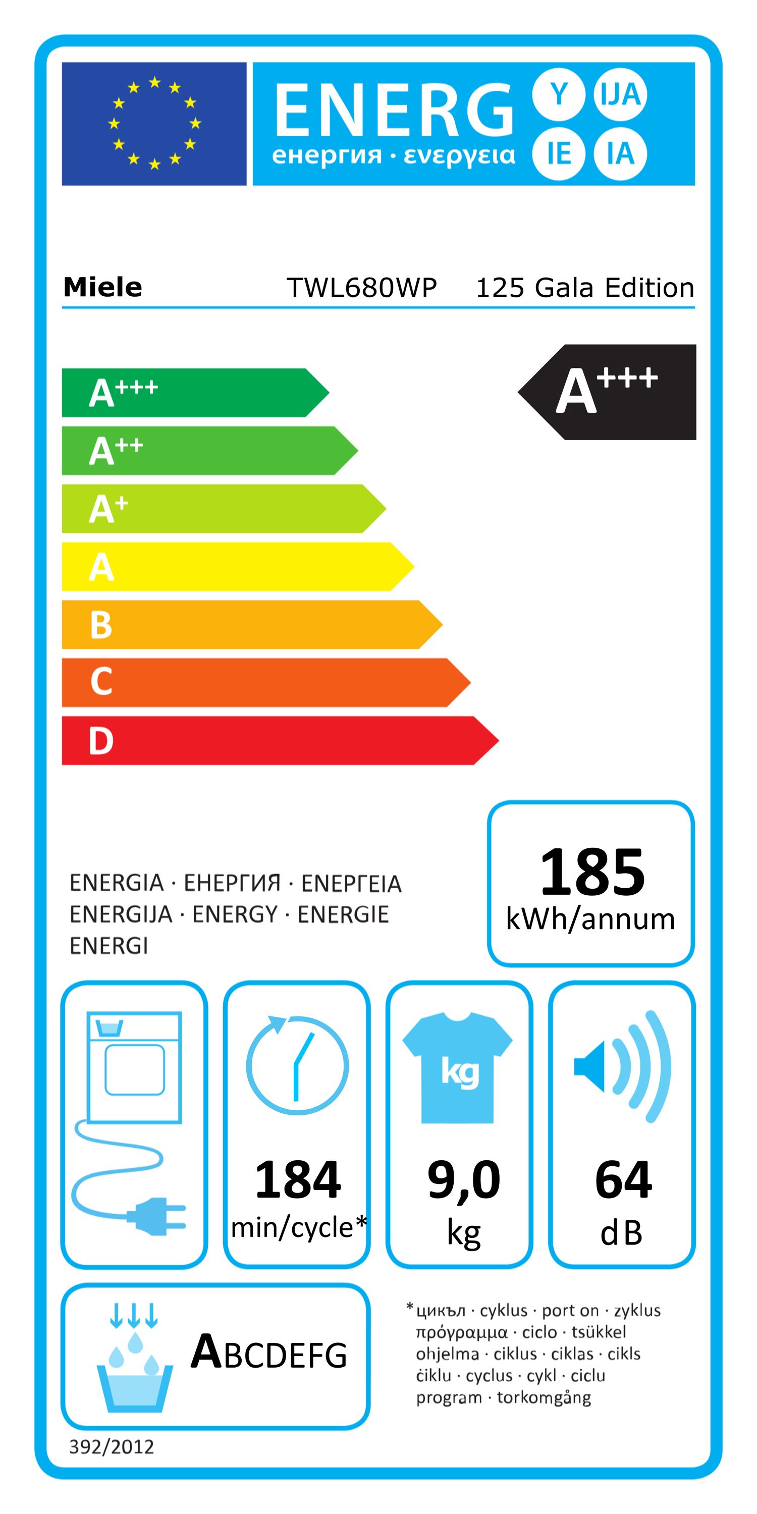 Wärmepumpentrockner A+++ 9kg lows 64dB li stufenl Restzeit m.Innenbel