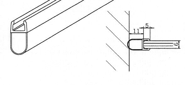 04-5094-Schlauchdichtung kurzer Glaseinstand 6mmx2000mm