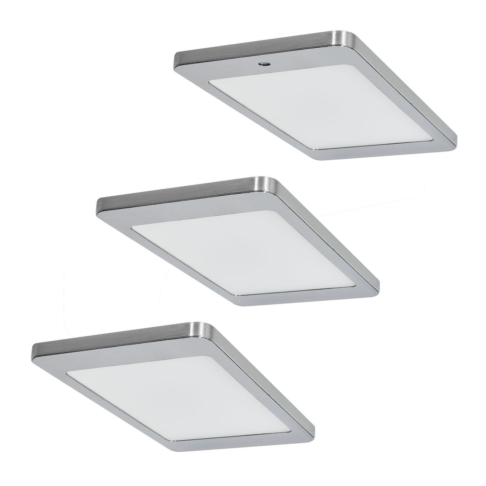 3er-Set LED Leuchte KYRA 3x4,8W, Edelstahl-Optik, 3500K warmweiß