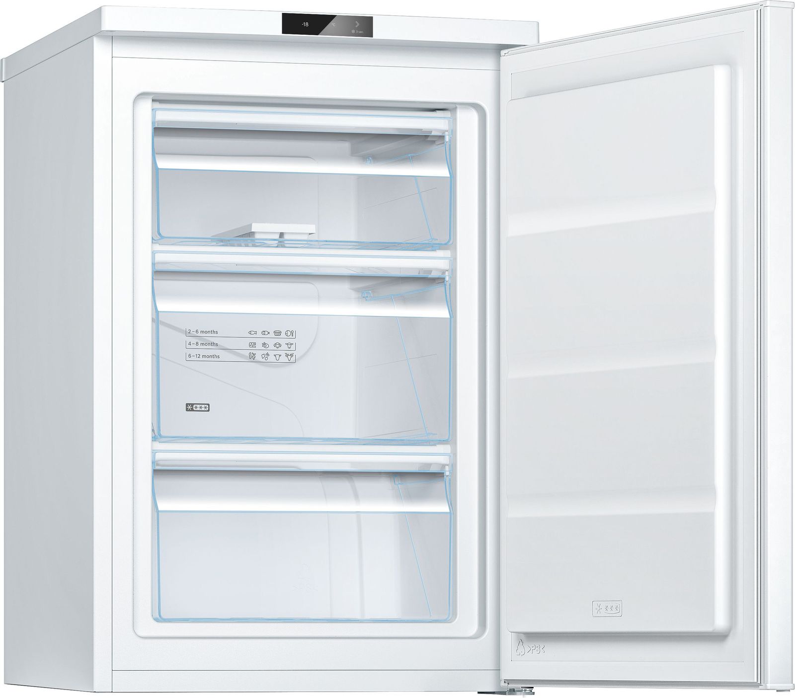 Tischgefrierschrank 83l E 164kwh 39dB ws 3Korb B560xH850xT580mm Warnsignal: