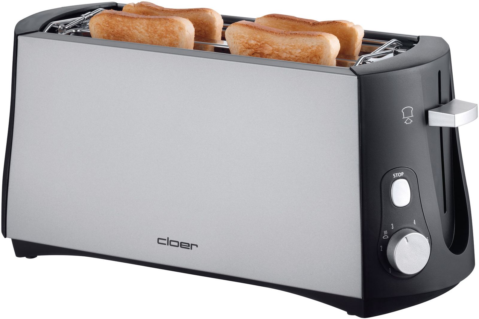 4-Scheiben-Toaster metall/sw 1380W