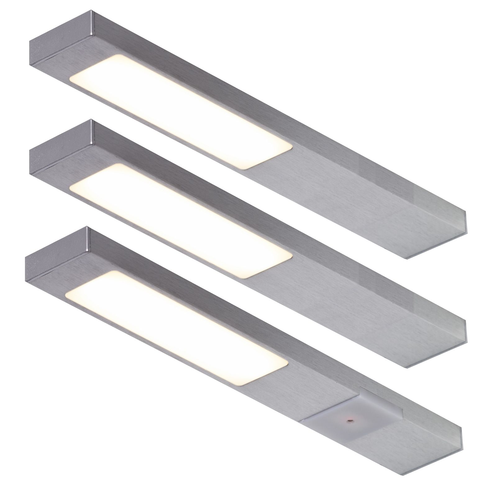 3er-Set LED Leuchte NEOPLAN Change 3x2,2W, Edelstahl-Optik, 2700-6000K