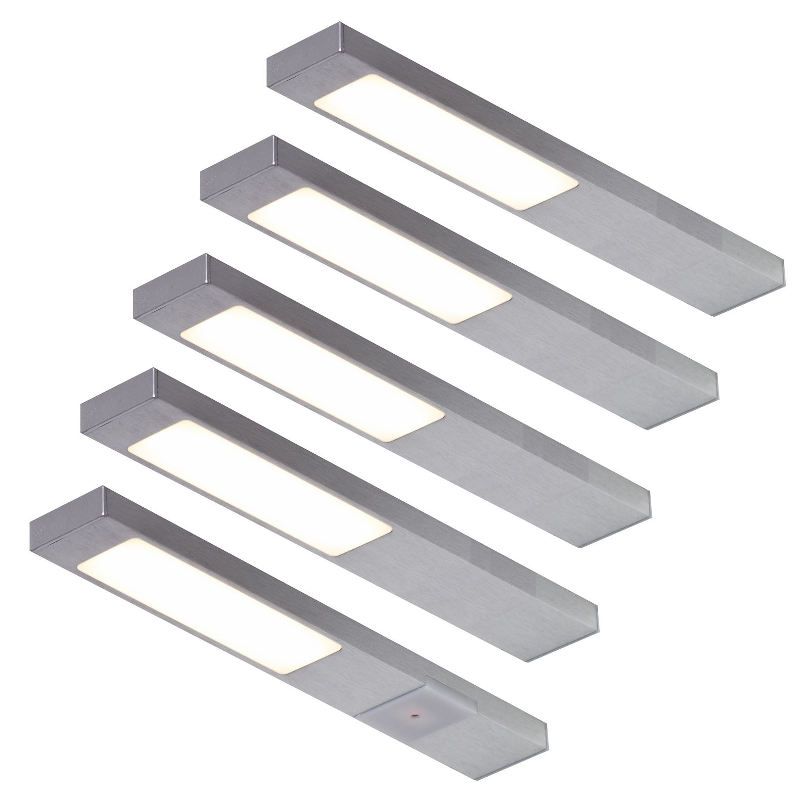 5er-Set LED Leuchte NEOPLAN Change 5x2,2W, Edelstahl-Optik, 2700-6000K