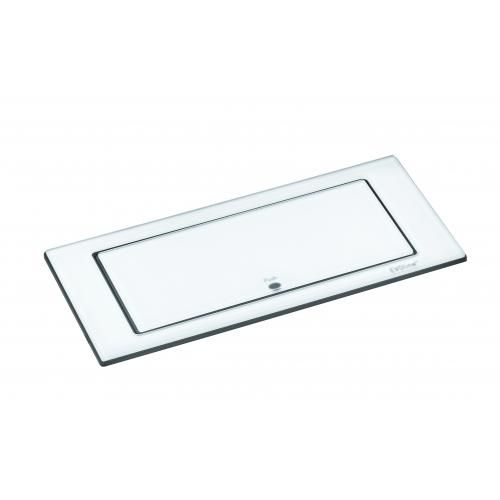 Steckdosenelement EVOLINE Backflip Glas weiß, 2 Steckdosen, 1 USB