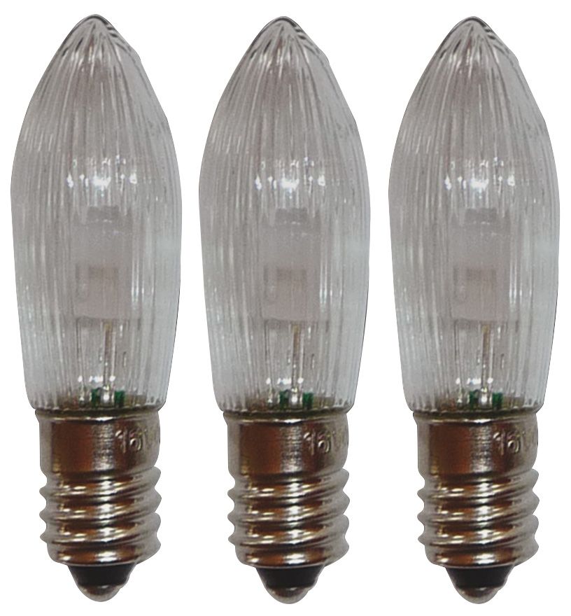LED-Riffelkerzenset 3x0,1W kl E10 wws
