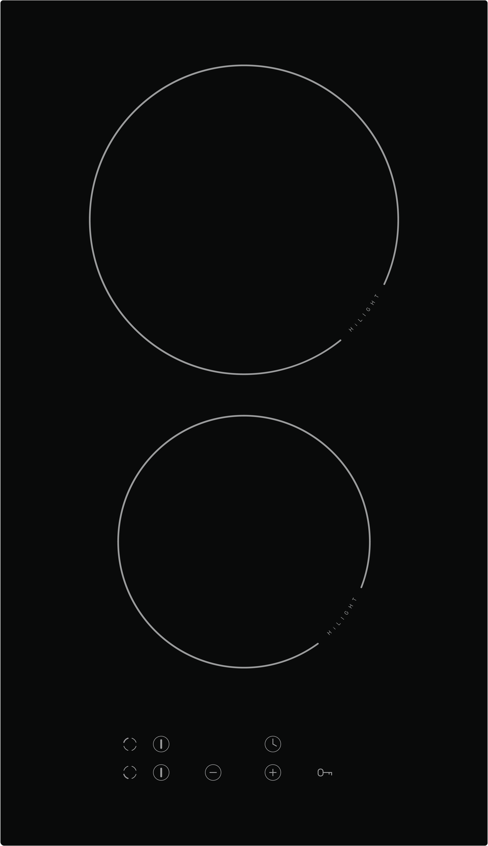 Glaskeramikfeld autark 300x520mm