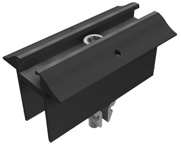 Mittelklemme Vario sw eloxiert, mit Erdung