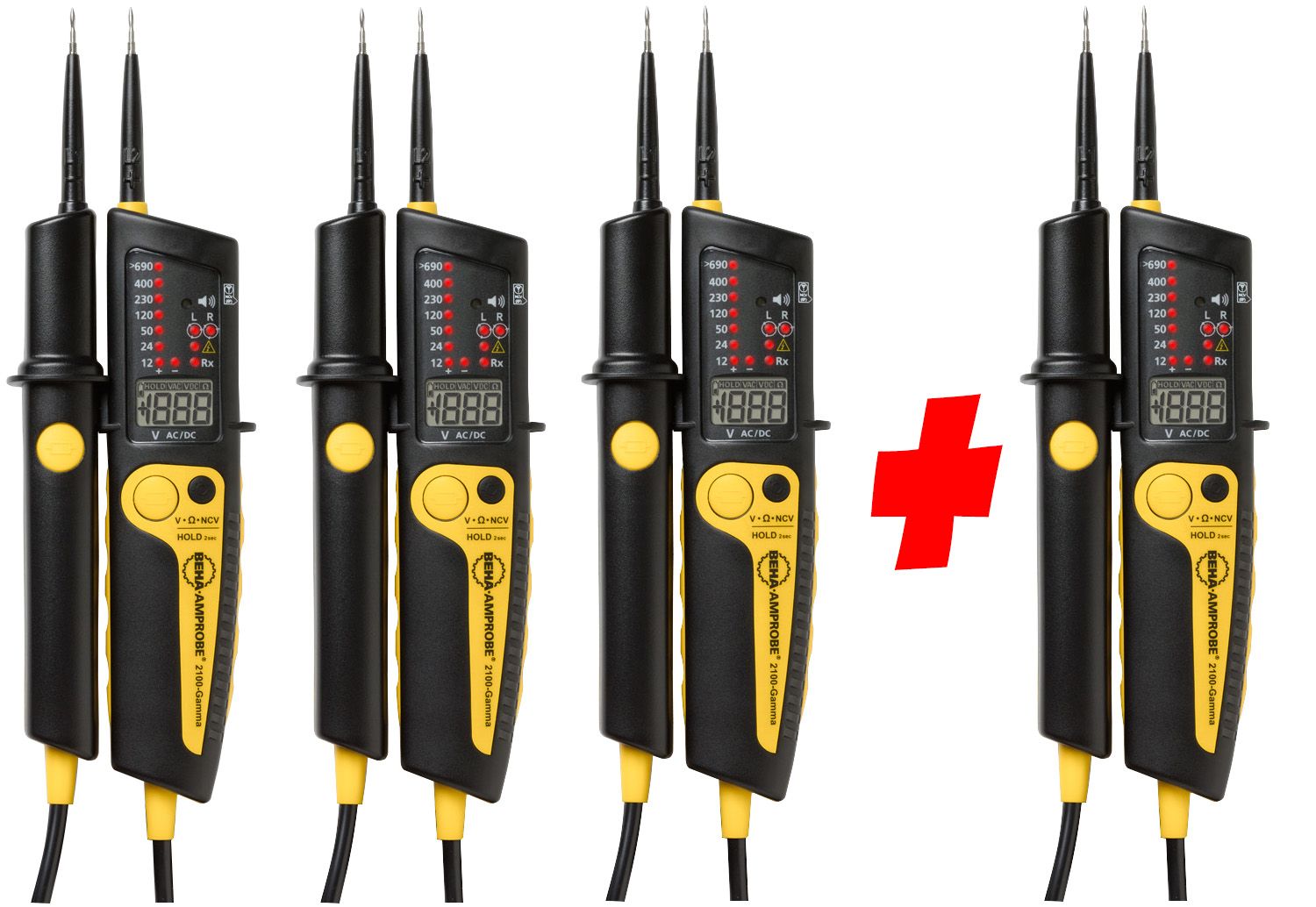 Spannungsprüfer 2p CAT.IV 10-1200V Batt LED/LCD Drehfeldrichtungsanzeige 1999Ohm