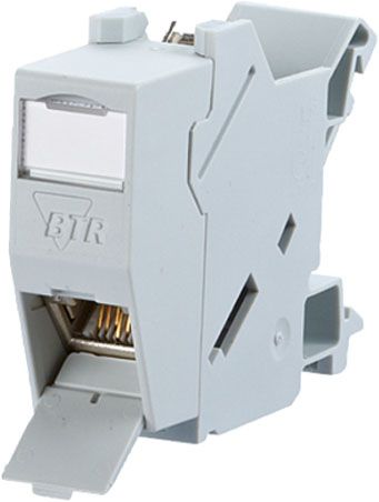 REG-Anschlussdose Cat6A 1xRJ45 IDC schräg lgr Schneidklemme IDC