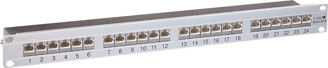 Patchpanel 24Ports 1HE net-works Cat6A Schirm 19Zoll-Einbau 44,45x482,6x90,5mm