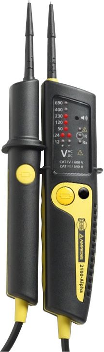 Spannungsprüfer 2p CAT.IV 12-690V LED Drehfeldrichtungsanzeige Batt opt/akust