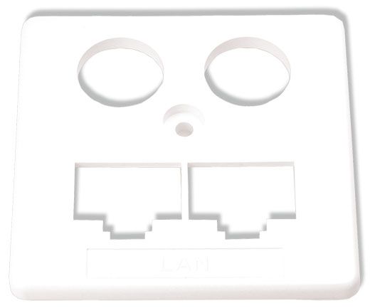 Zentralplatte Mod-Jack 4f ws Schraubbef ohne