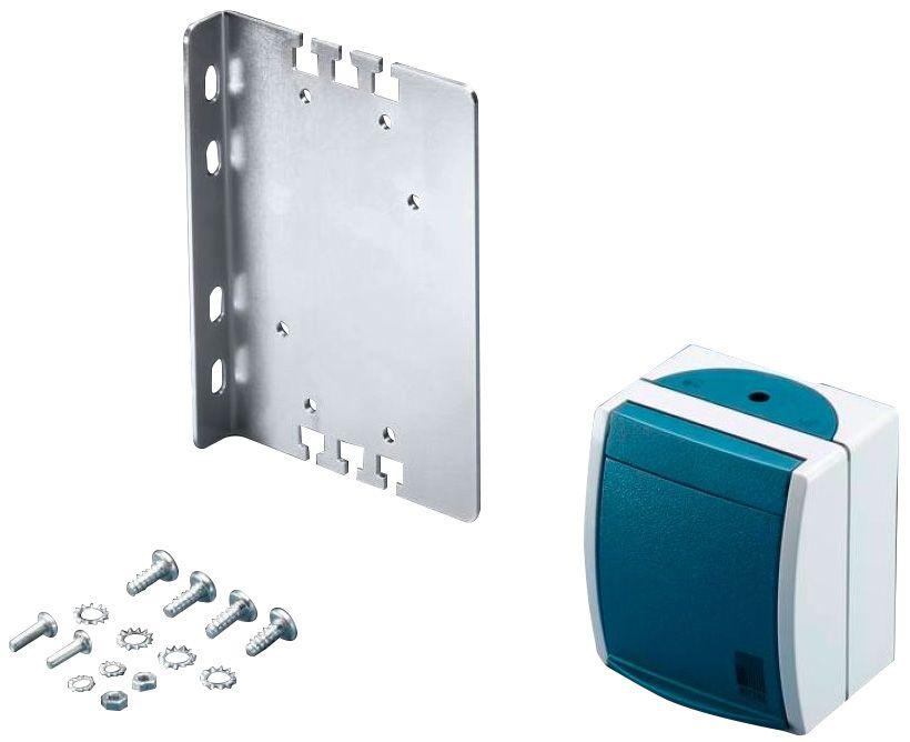 Steckdose 1f gr/bl-gn mt AP Klappd IP44