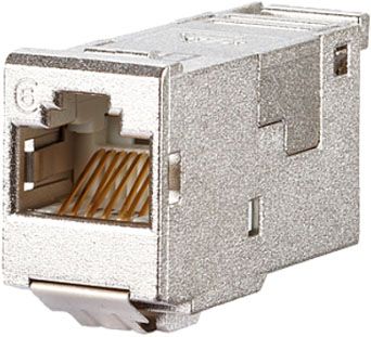 Modular-Buchse Cat6A E-DAT RJ45 26-22AWG Schirm massiv f.Rundkabel