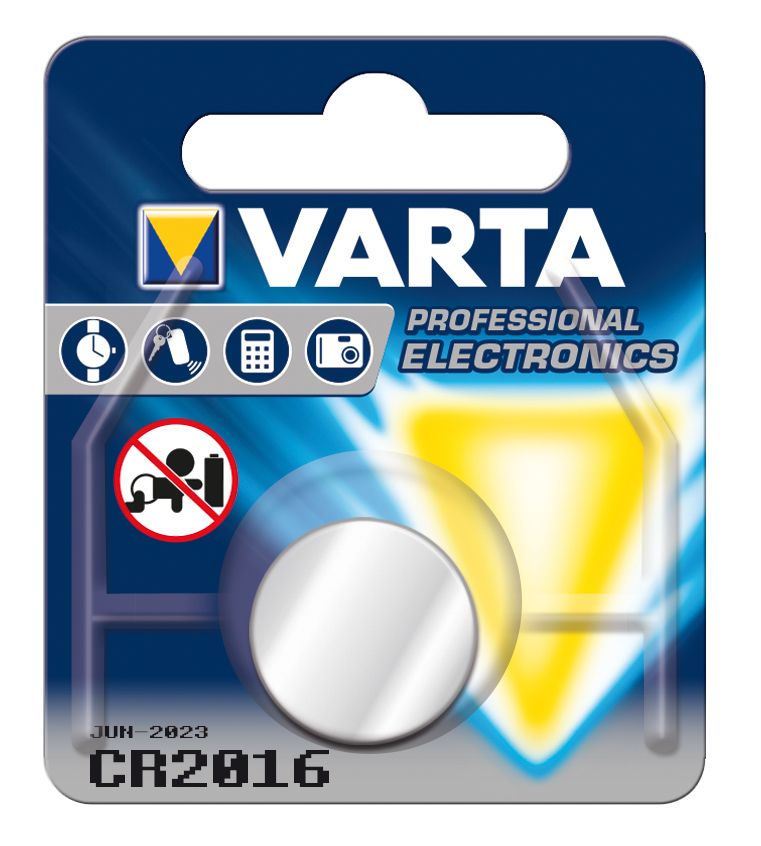 Batterie Knopfzelle 3V CR2016 Li 3V 90mAh Ø20x1,6mm