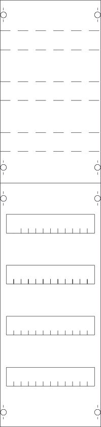 Verteilerfeld 4x12TE VERTEILERFELD 250x1050x160mm m.Ausschn