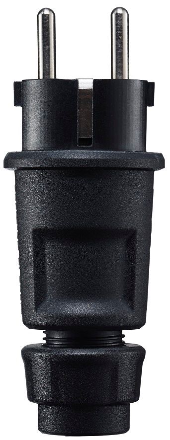Schutzkontaktstecker 16A 250V Kst IP44 ger sw 16AKunststoff Schraubkl