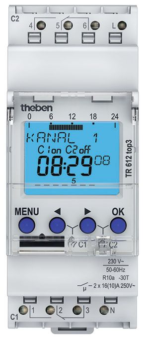 Schaltuhr digi 230-240VAC 2kan 2TE BT REG 24h Prog Bluetooth 24 h Programm