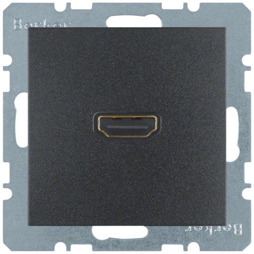 Einsatz HDMI 1f B.3/B.7 anth Krallen/Schraubbef