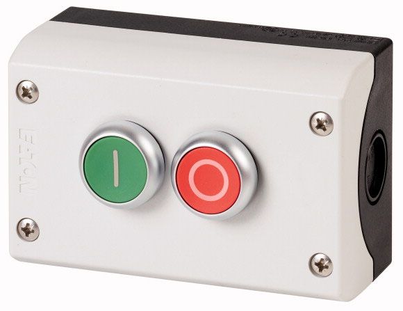 Drucktaster 2f rt/gn rnd Ø22,5mm 2S 2Ö IP67/IP69K fl Tastend