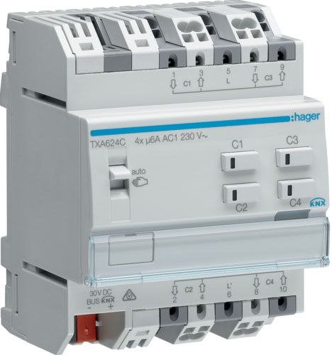 Jalousieaktor KNX REG 4f Handbedien Vor Ort-/Handbedienung