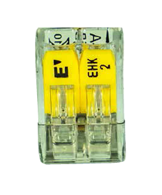 Steckklemme 2f 450V 24A 0,2-2,5qmm ge m.BetätiHebel f.Massivleiter 4qmm