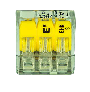 Steckklemme 3f 450V 24A 0,2-2,5qmm ge m.BetätiHebel f.Massivleiter 4qmm