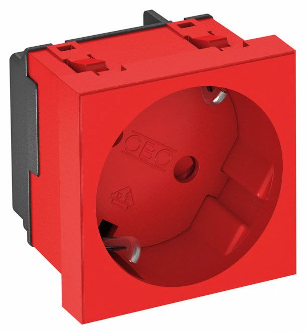 Steckdose 1f rt mt GEB-K m.BS IP20 ZP m.erh.Berührungsschutz horiz/vert