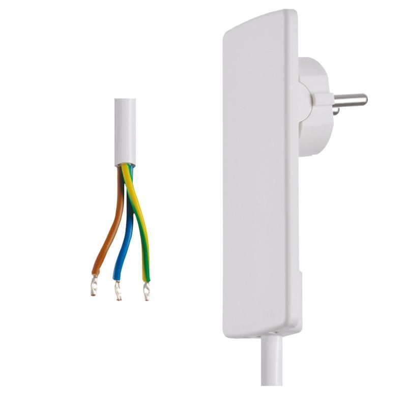 Winkelstecker EVOLINE PLUG, weiß flache Bauform, 1,5m Anschlussleitung